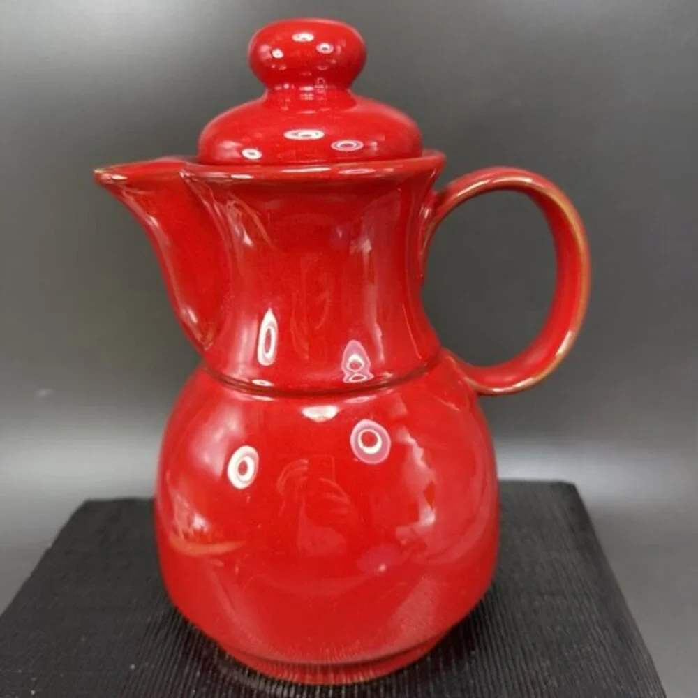 Winterling Keramik Kanne Pottery Red Glaze Teapot Coffee Pot With Lid Marked VTG